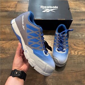 NEW Reebok Speed Athletic Work Shoes Blue Slip-Resistant Composite Toe Womens 11